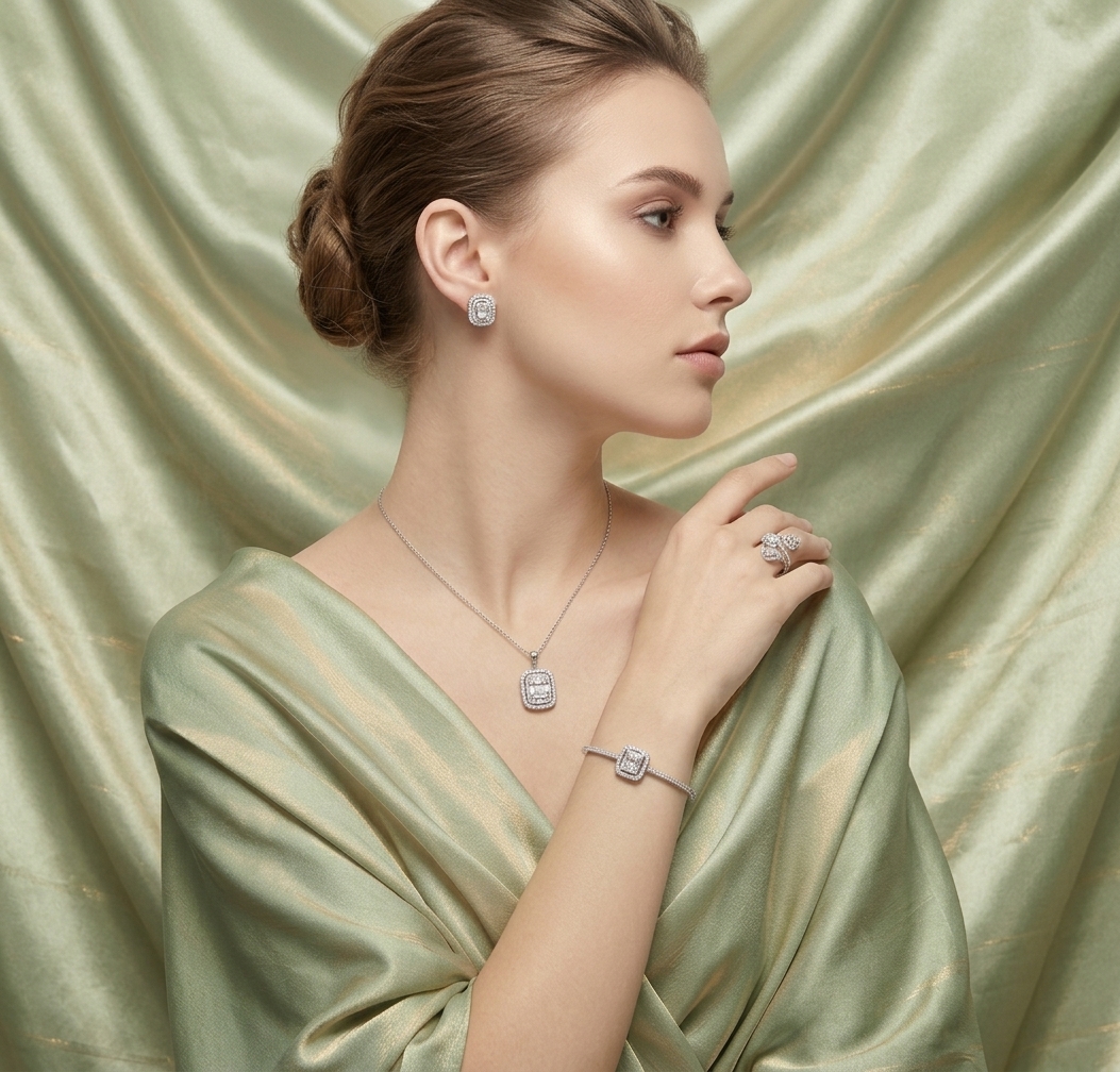 Modella con gioielli Margot de Grumont